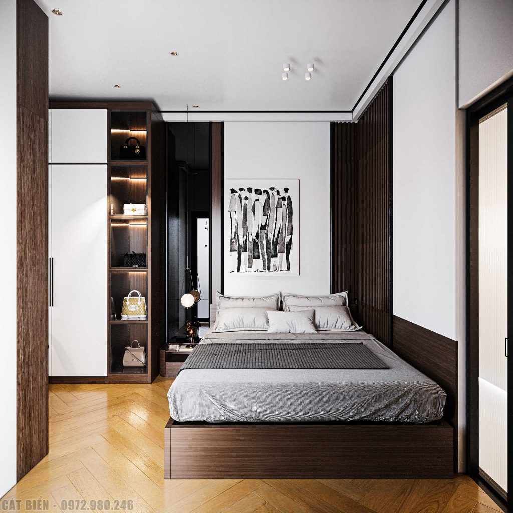 thiết kế sản xuất thi công nội thất phòng ngủ gỗ công nghiệp rạch giá kiên giang