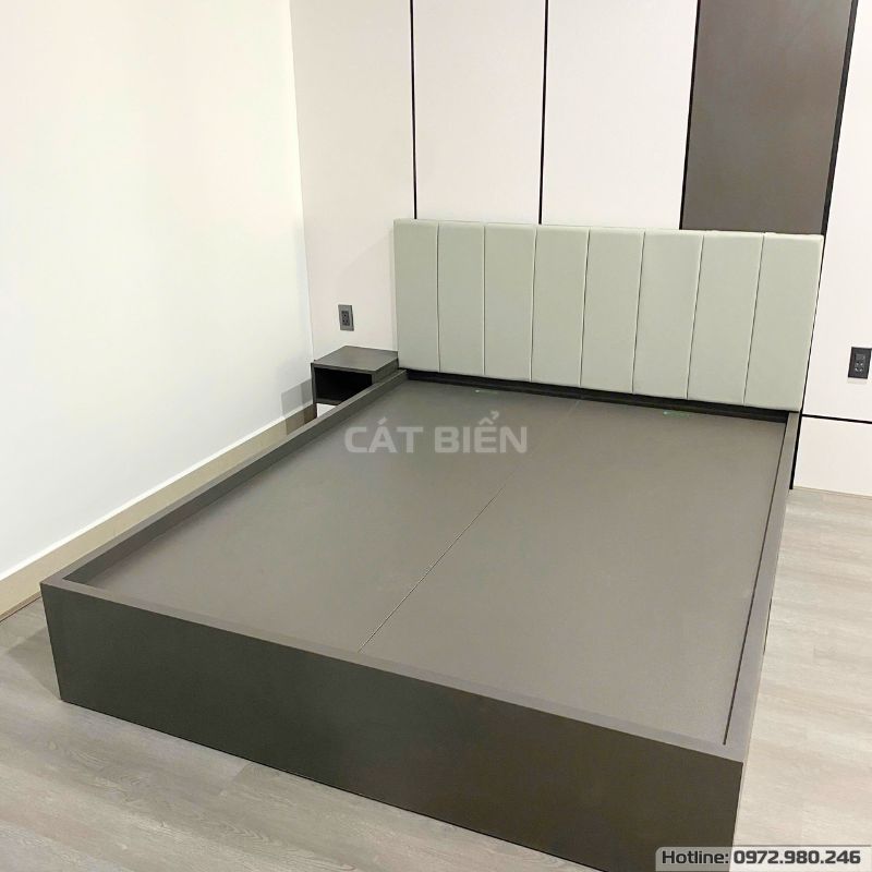 xưởng thiết kế sản xuất thi công nội thất chung cư sophia phú cường vách trang trí mdf, tủ quần áo, bàn trang điểm, giường ngủ, tủ đầu giường rạch giá kiên giang