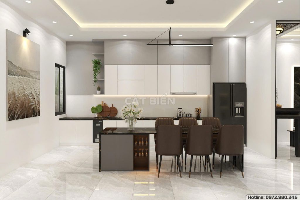 thiết kế decor nội thất phòng khách bếp rạch giá